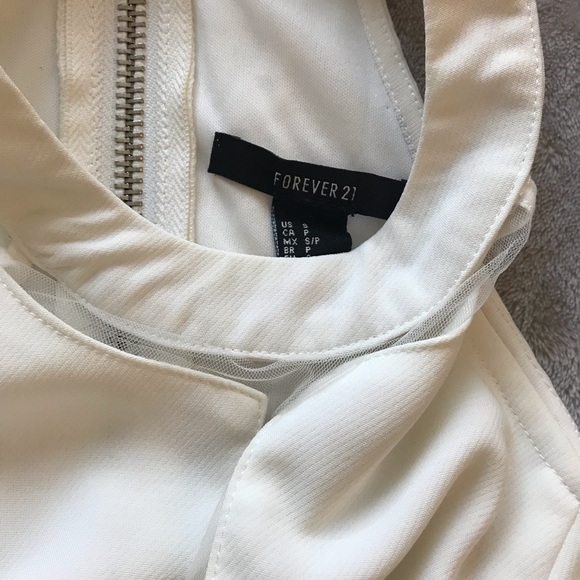 Forever 21 Semi-Sheer White Crop Top - Picture 3 of 4